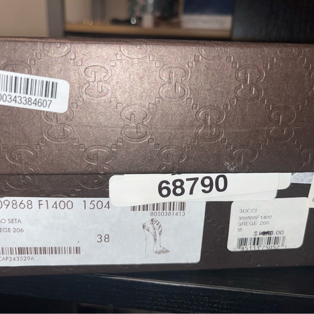 Gucci Grege Rhinestone Crystal Heels Raso Seta 38 - Picture 5 of 5